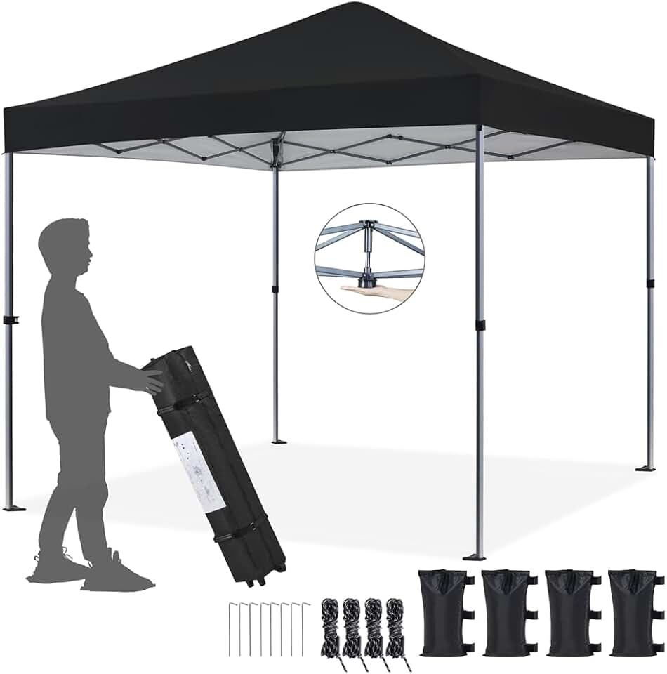etevert - tonnelle pliante 3x3m - sac de transport, sable, chevilles