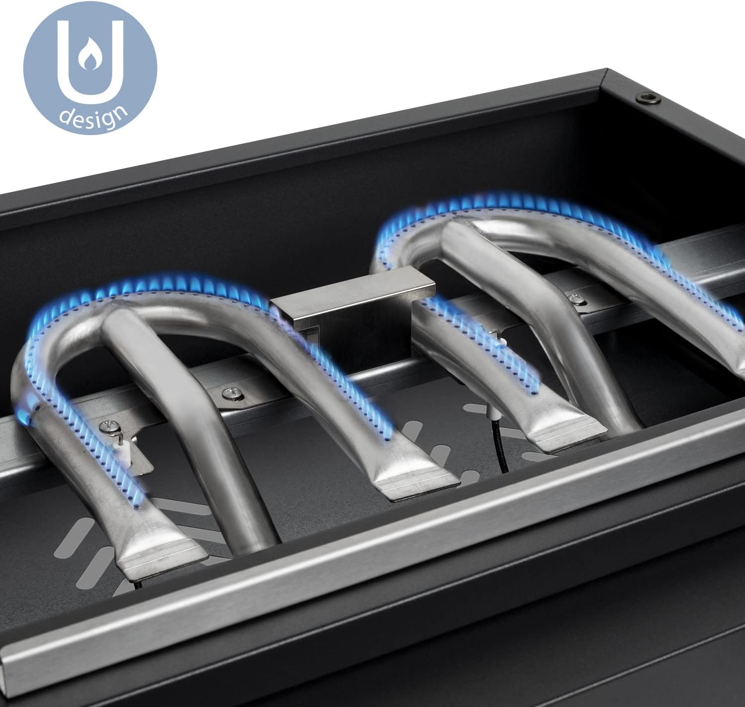 etevert - plancha gaz 2 brûleurs - acier inox, fonte, jusqu'à 350°C - PLX1022