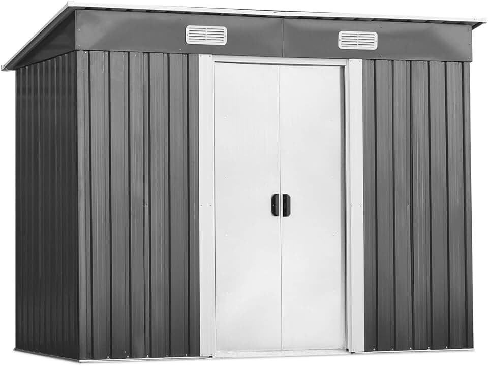 etevert - abri de jardin extérieur, 238x131x181 cm, 2 portes coulissantes