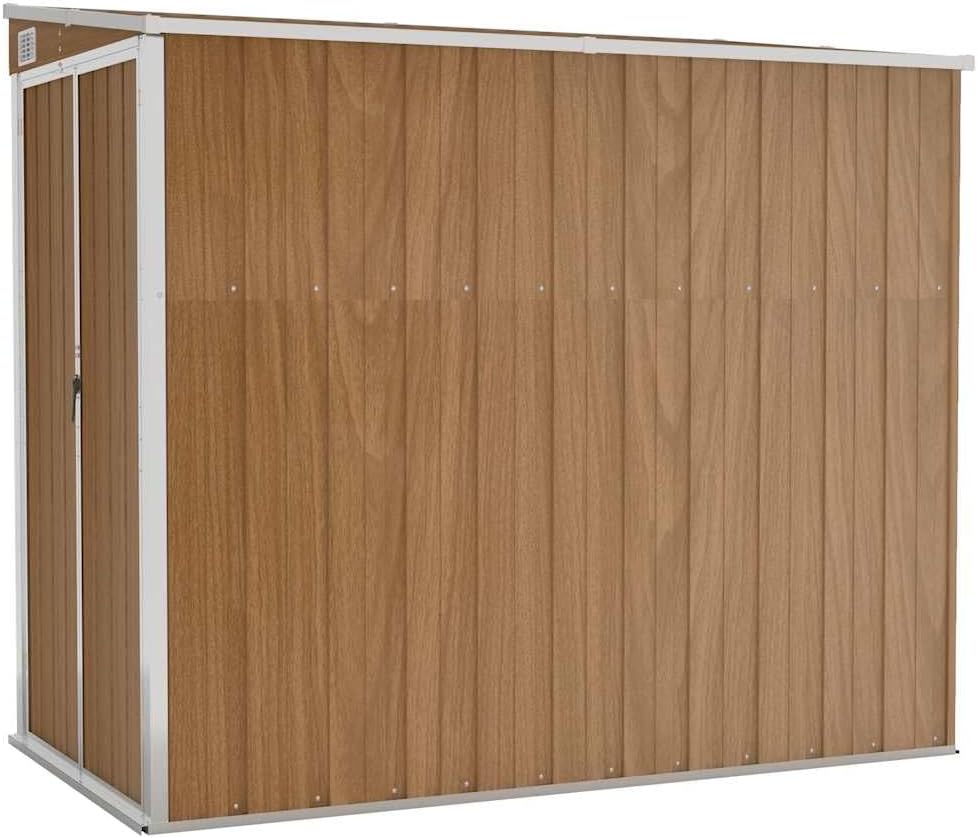 etevert Abri de Jardin Mural Marron 118x194x178 cm Acier galvanisé, Maison & Jardin, Pelouses & Jardins, Vie en extérieur, Structures extérieures, Cabanes & abris de Jardin, Brun, (Poids 31.54KG)