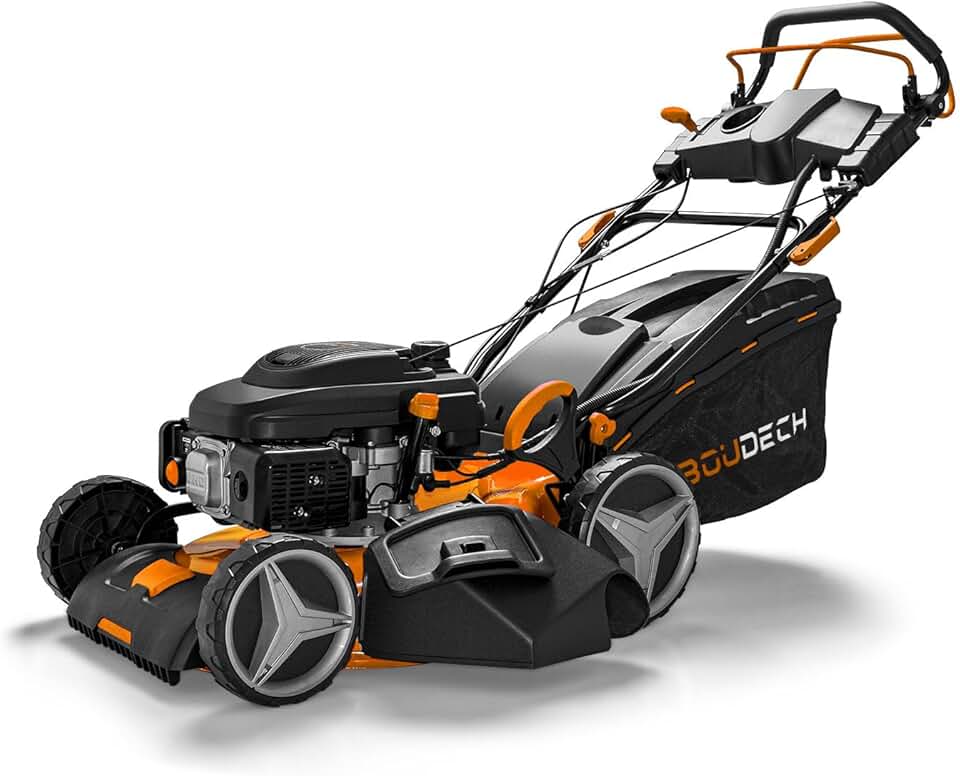 etevert® Tondeuse automotrice 225cc 5.2p OHV 4 Temps avec e-Start Mulching 4in1 520mm Largeur de Coupe