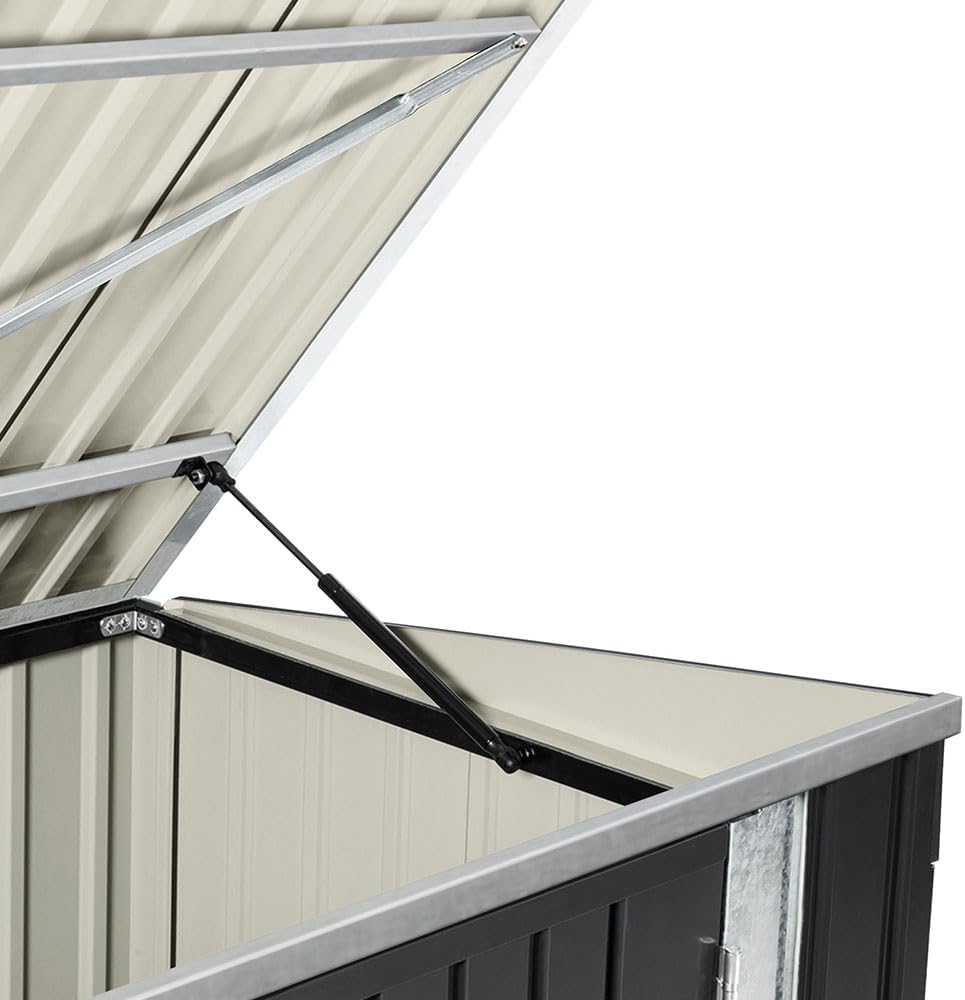 etevert - Abri de jardin métal 210x105x130cm - toit ouvrant, double porte, rangement vélos
