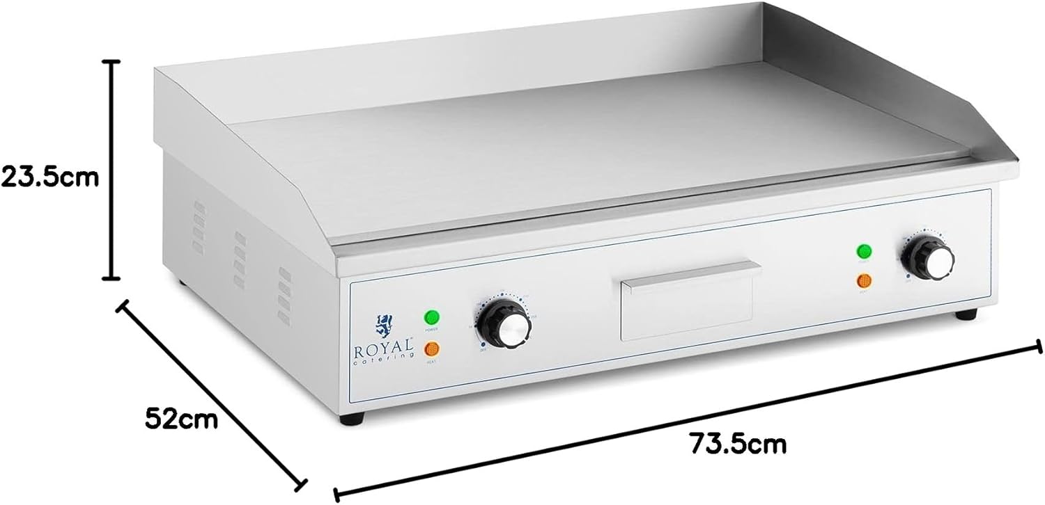 etevert - plancha électrique pro, 727x420mm, 4400W, cuisson, 74242