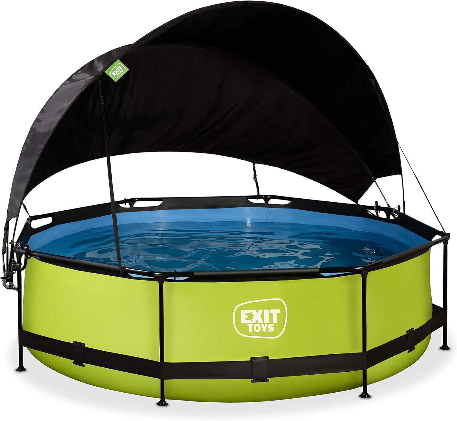 etevert Piscine Lime avec Voile d'Ombrage - ø300x76cm - Piscine Hors Sol Ronde avec Pompe Filtrante à Cartouche - Protection Optimale Contre Les Rayons UV - Entrée Basse - Design Unique - Vert