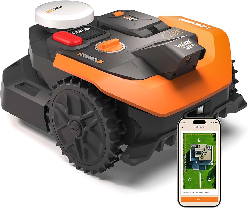 etevert - Tondeuse robot Vision Cloud 2WD - 500m², IA, VSLAM+RTK, appli - WR305E