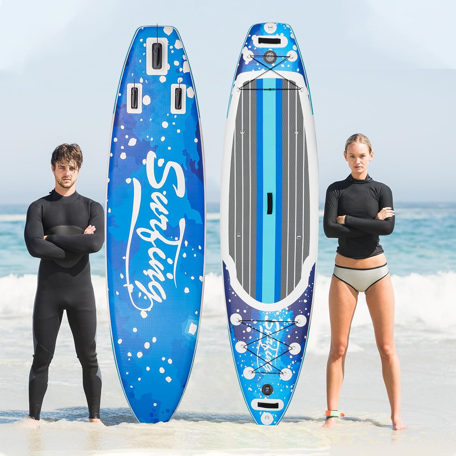 etevert - Paddle gonflable 320/335cm - 2 personnes, siège kayak, jusqu'à 150kg