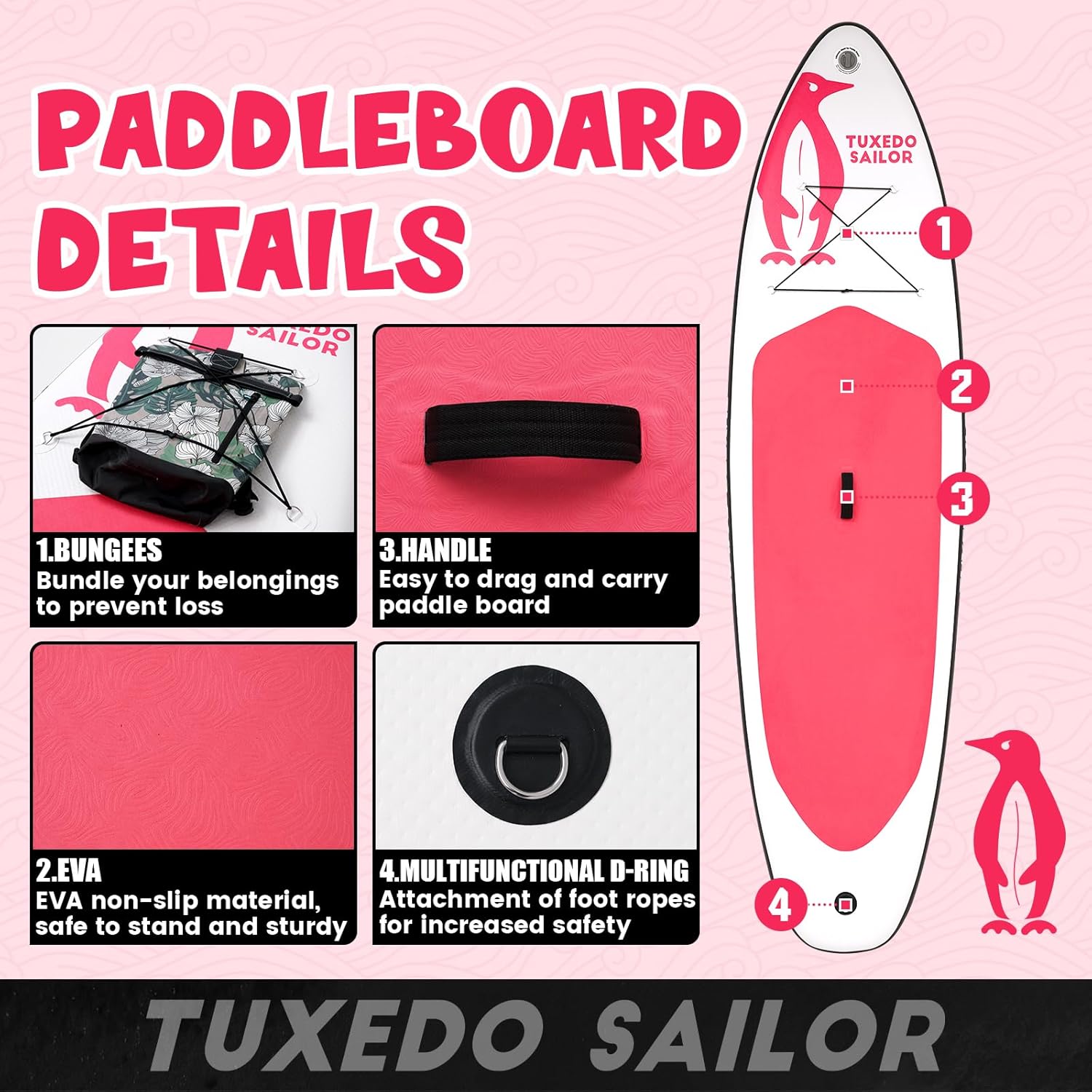 etevert - SUP gonflable adulte - Accessoires inclus - robuste