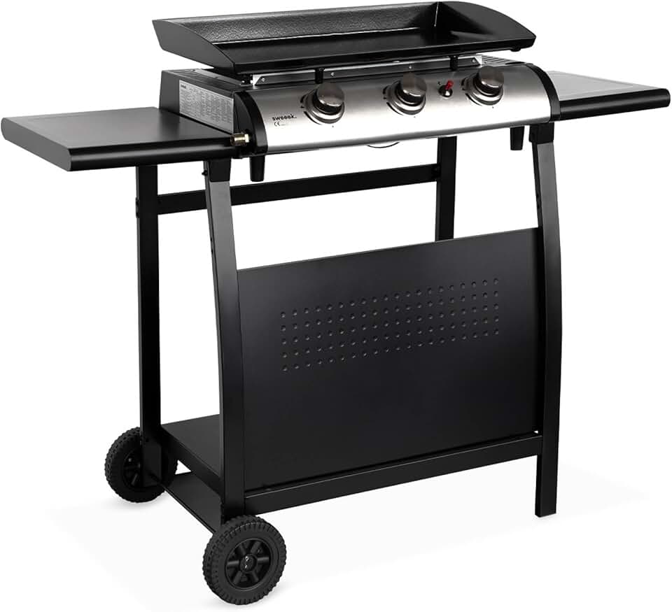 etevert - Porthos - 3 brûleurs, 7.55kW, inox, plaque émaillée, chariot