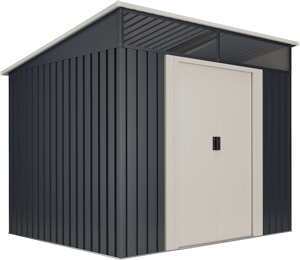 Abri de jardin - etevert - Stark - 194x239x203cm - Abri métal, fenêtre, porte double, toit plat