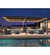 etevert Pergola Bioclimatique 4 x 6 m en Aluminium, Tonnelle de Jardin Exterieur Imperméable ...
