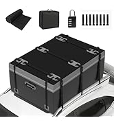 etevert Coffre de Toit Voiture Souple 600 L, Sac de Toit Pliable et Étanche 500D PVC, Tapis Ant...