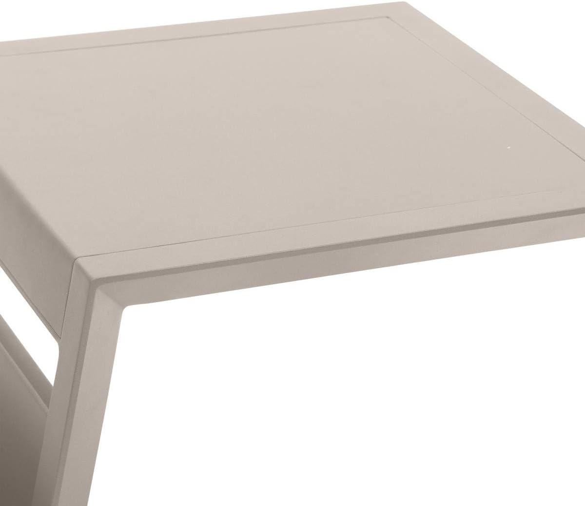 etevert - Allure table de jardin carrée 55x45x55cm aluminium argile