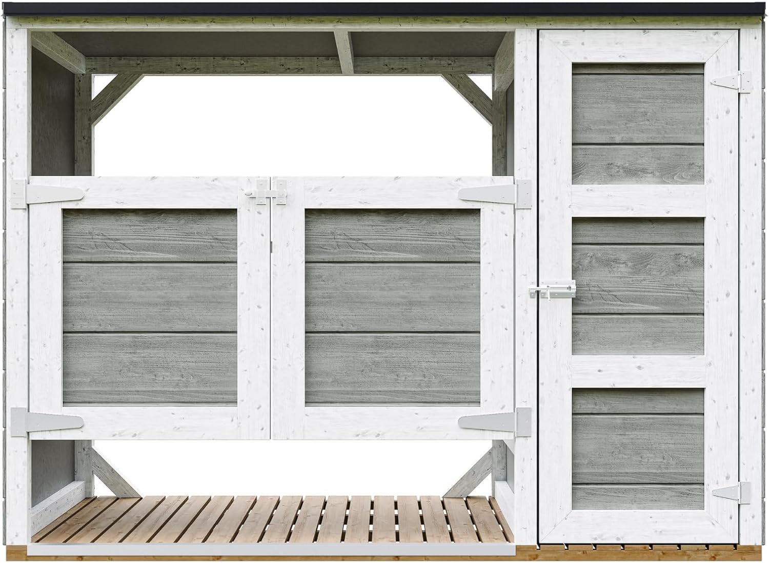 Abri de Jardin pour poubelles, Cache Poubelle extérieur 2x240L – Coffre de Rangement Exterieur, Armoire de Jardin, cabane de Jardin Exterieur – etevert M981A-TUNDRA Grey