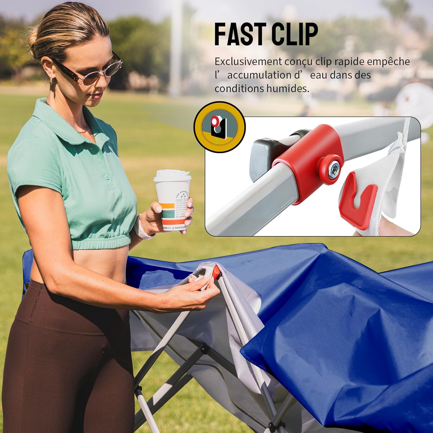 etevert - tonnelle pliante 3x3m - imperméable, UPF 50+, 4 parois amovibles