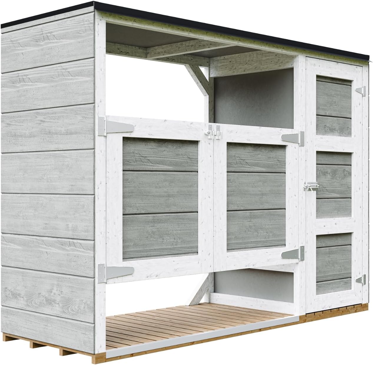 Abri de Jardin pour poubelles, Cache Poubelle extérieur 2x240L – Coffre de Rangement Exterieur, Armoire de Jardin, cabane de Jardin Exterieur – etevert M981A-TUNDRA Grey