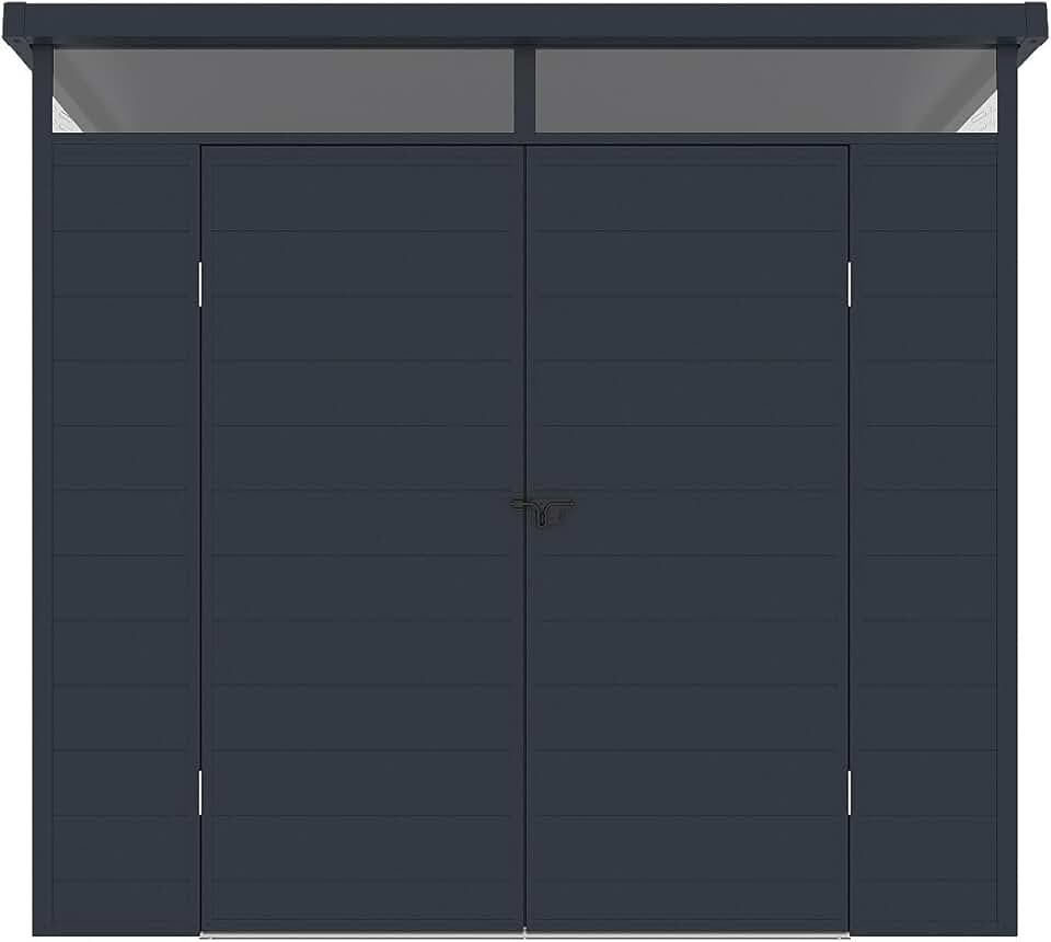 etevert - Abri de jardin MINARO - 4,57 m² - résine anthracite avec plancher