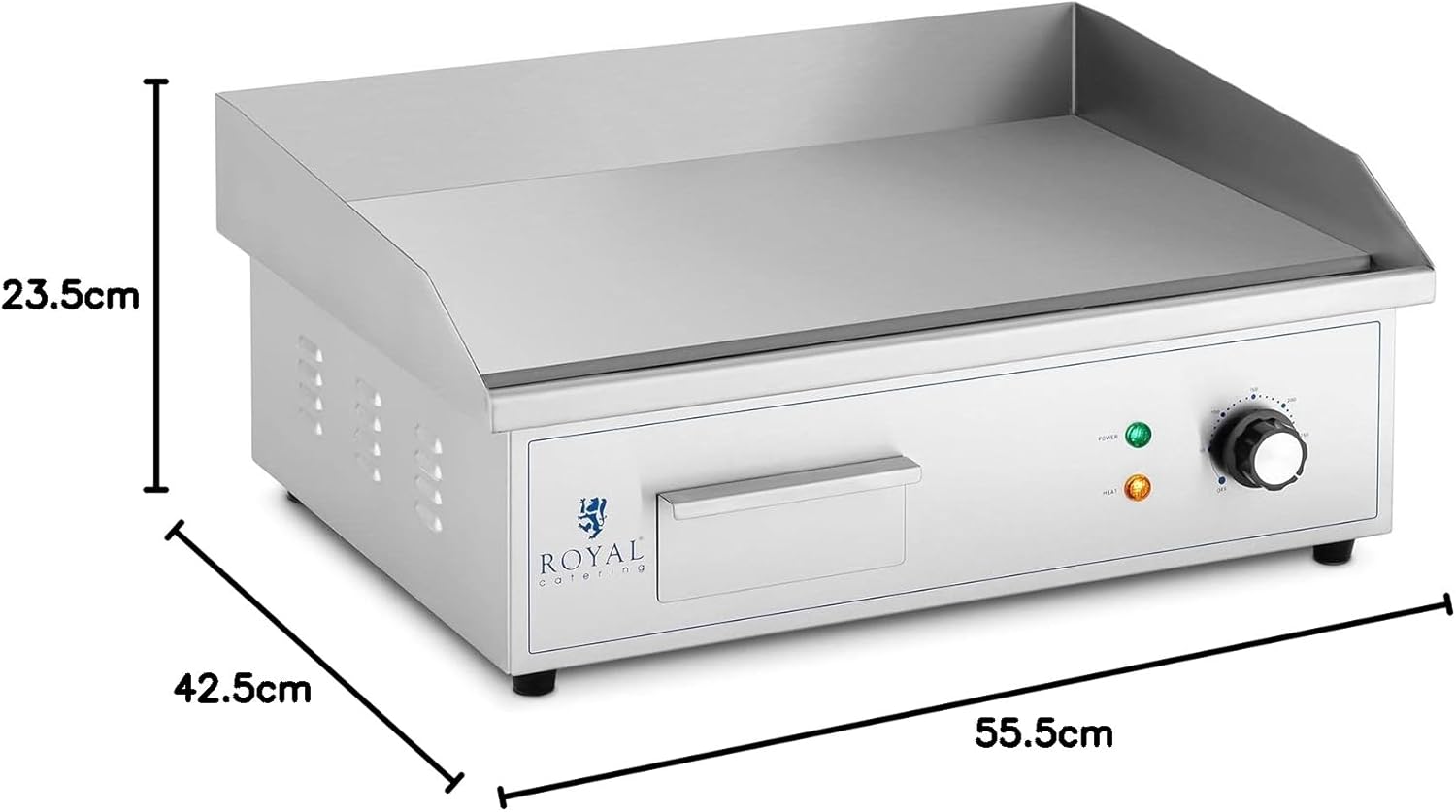 etevert - plancha électrique pro 530x350 mm 3000W RCPG42-S