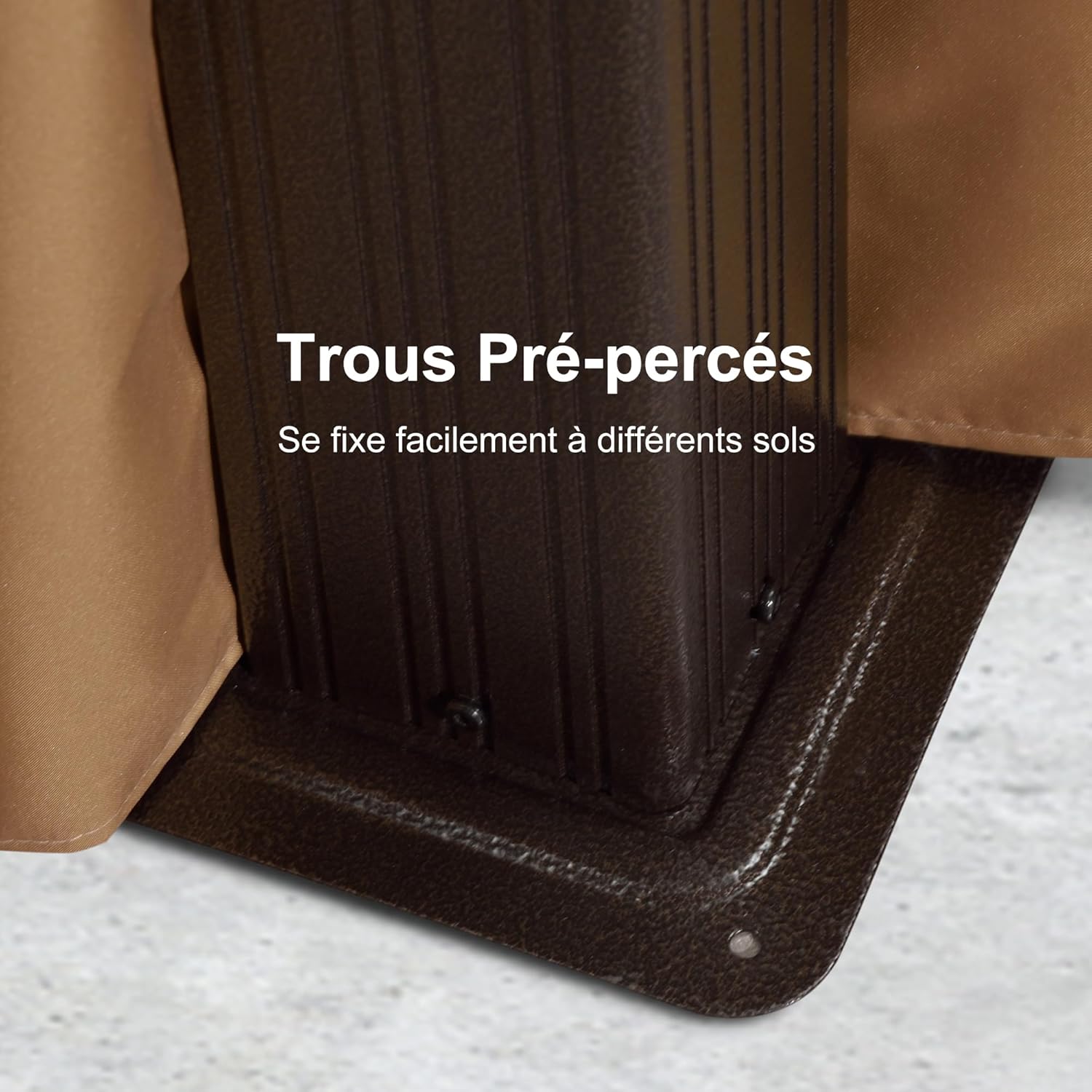 etevert - Tonnelle aluminium série éclairée - 4,85x3,65 m - gouttière, rideaux moustiquaires, poteaux renforcés, bro