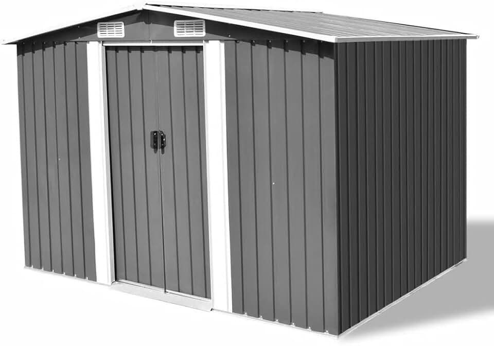 etevert - Catherinol Abri de Jardin Métal Gris 257x205x178 cm – spacieux