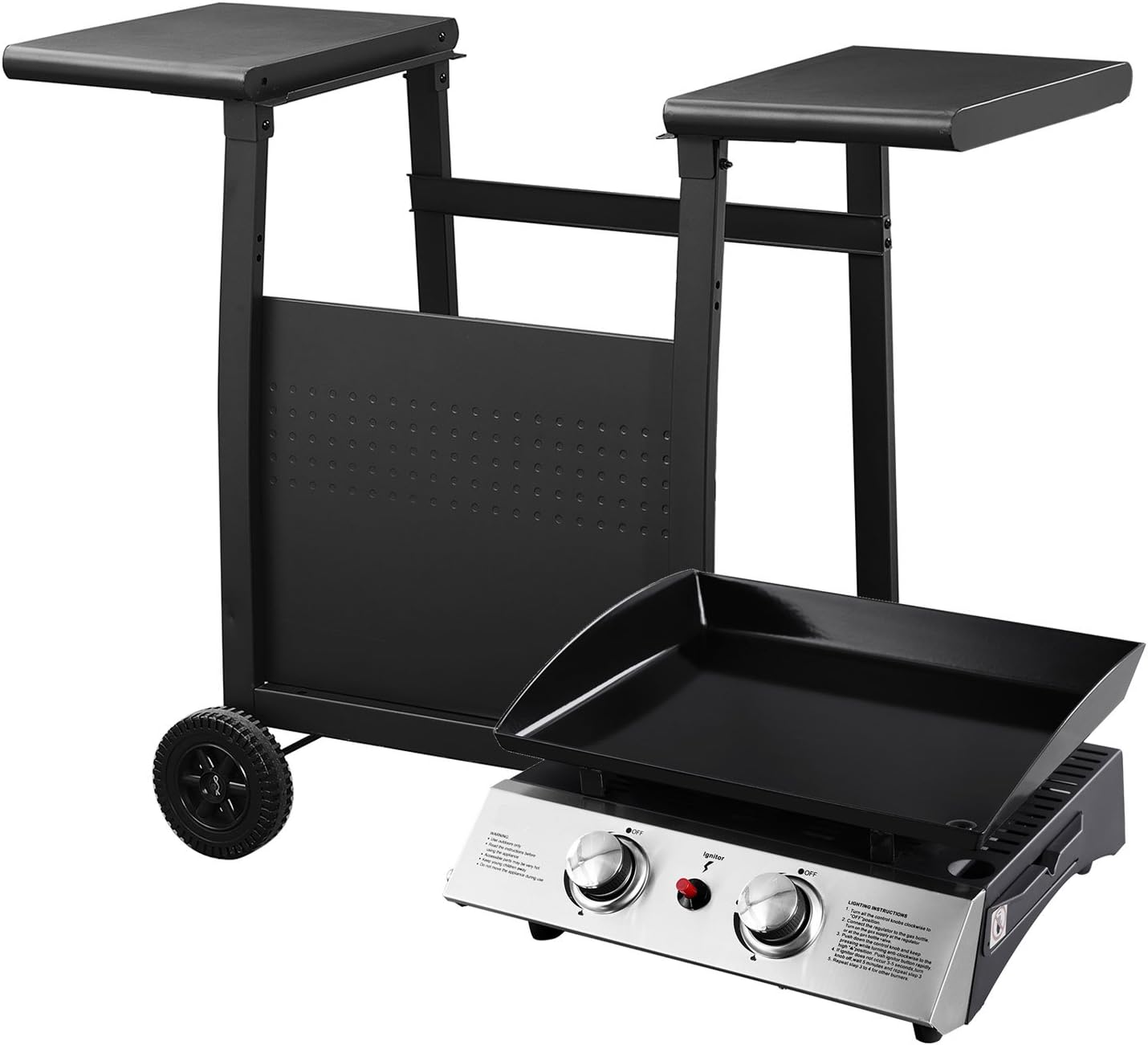 etevert - Mala série - 2 brûleurs gaz 5kW, chariot - dimensions MALA