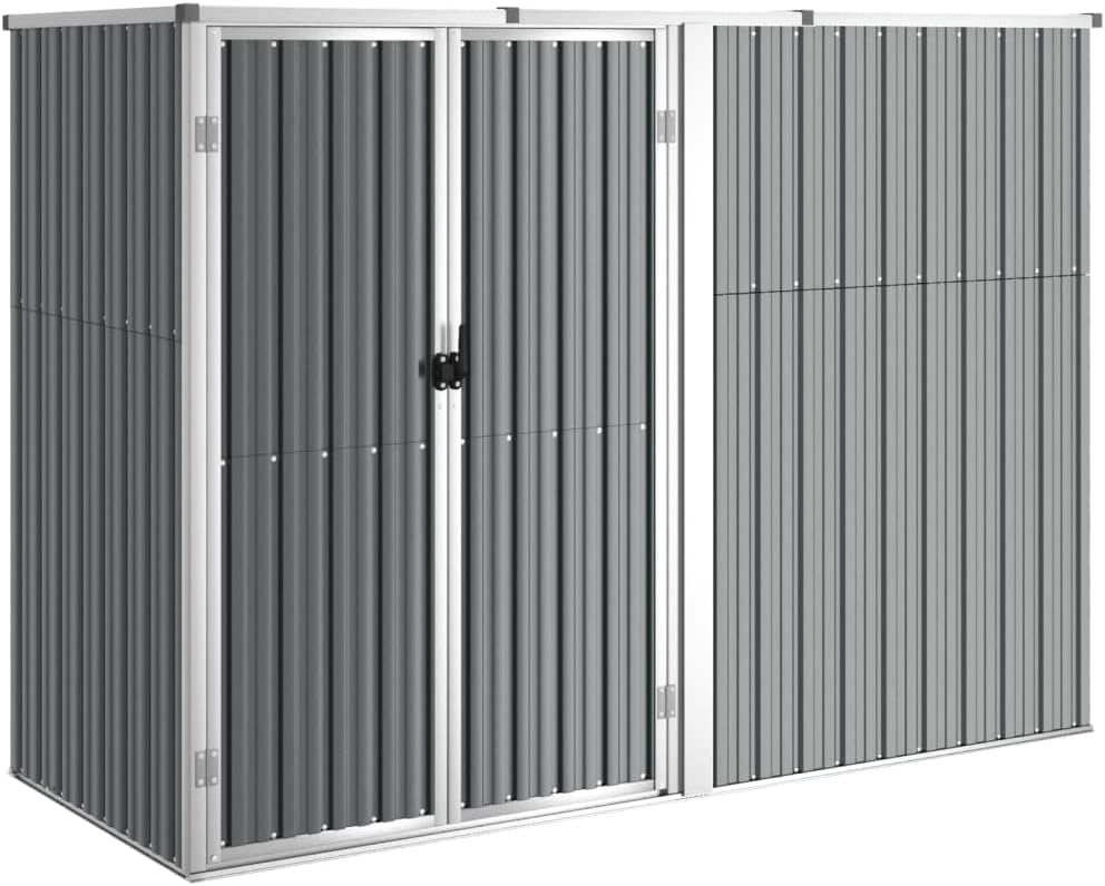 etevert Abri à Outils de Jardin Gris 225x89x161 cm Acier galvanisé, Maison & Jardin, Pelouses & Jardins, Vie en extérieur, Structures extérieures, Cabanes & abris de Jardin, Gris, (Poids 36.62KG)