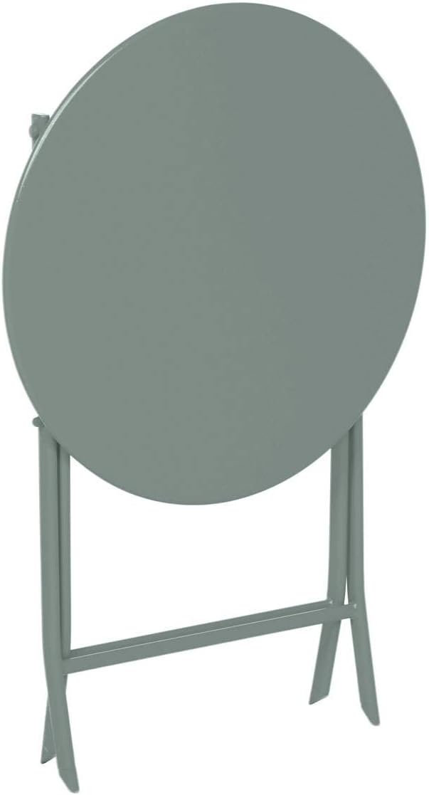 etevert - Greensboro - Ø60 cm - Table de jardin pliante acier vert 2 places