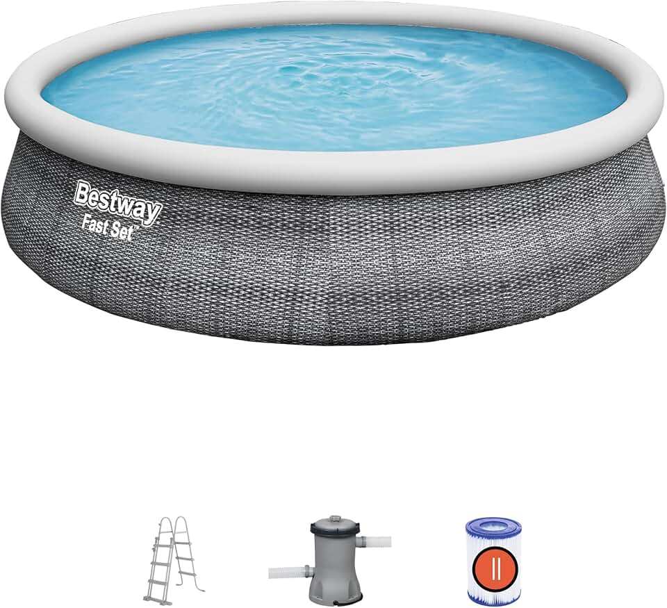 etevert - Fast Set Rotin - 4.57x1.07m - Piscine autoportée, montage rapide