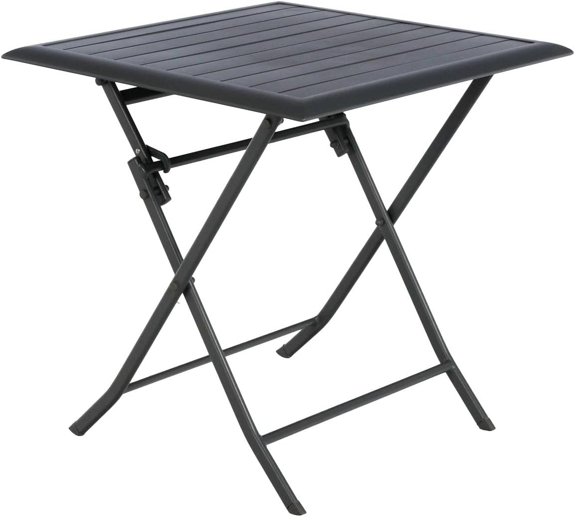 etevert - Azua - table pliante 2 places 70x70cm aluminium gris