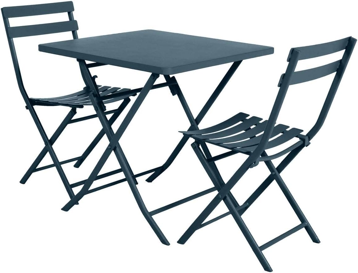etevert - Greensboro - table pliante 2 places acier époxy 70x70