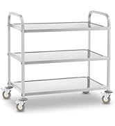 etevert Chariot de service avec roulettes, 3 plateaux RCSW 3 (101 x 55 x 96,5 cm, capacité de charge 480 kg...