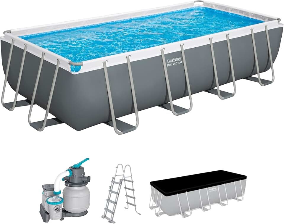 etevert Steel Pro Max Kit Piscine Hors Sol - 549 cm x 274 cm x 122 cm - Gris foncé