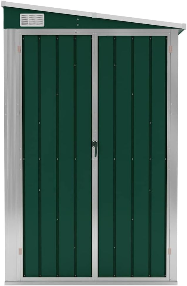 etevert Abri de Jardin Mural Vert 118x382x178 cm Acier galvanisé,Structures extérieures, Cabanes & abris de Jardin,316229