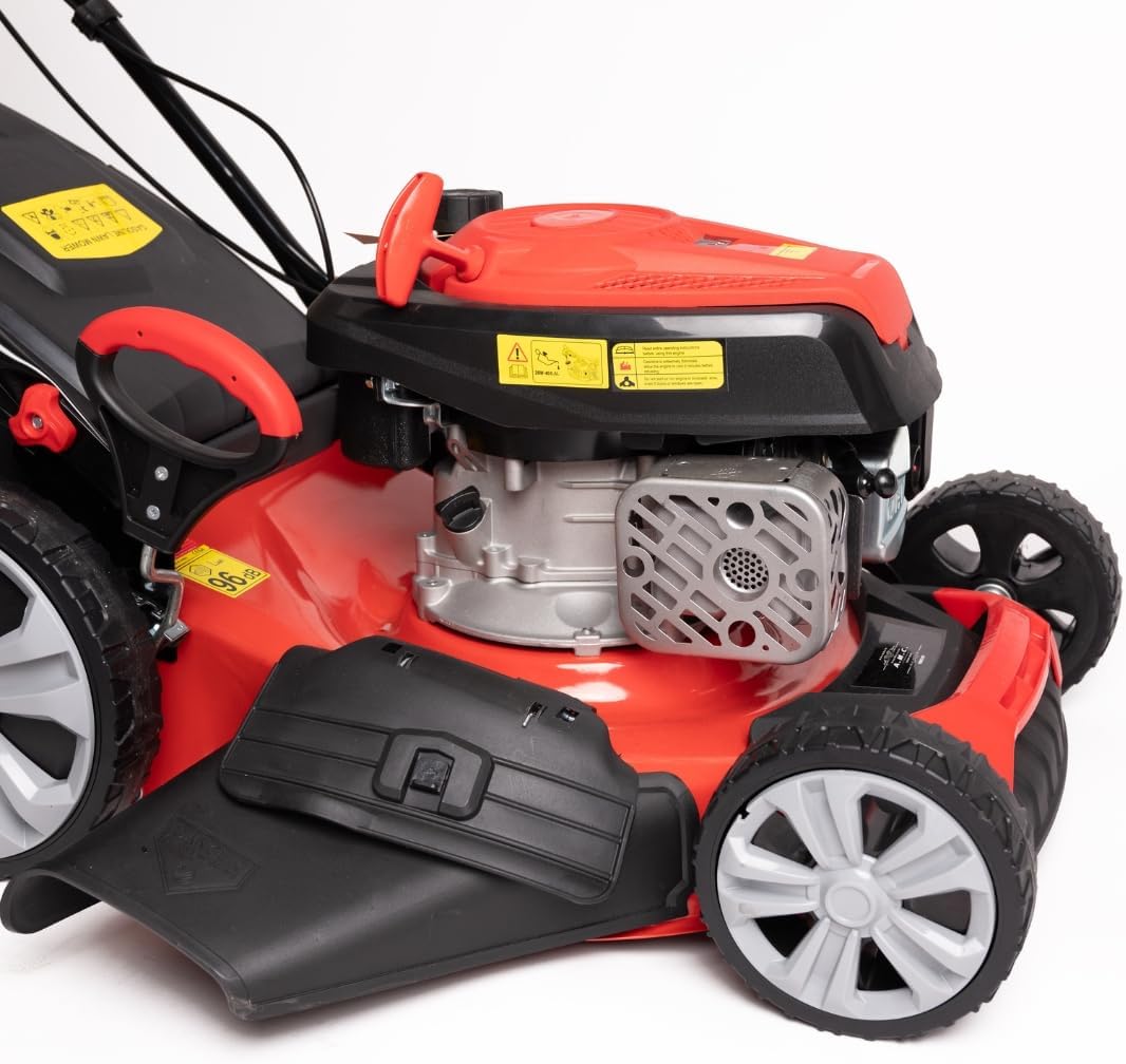 etevert Tondeuse à gazon à explosion automotrice 4in1-4 CV, Tondeuse à gazon thermique autoportée - Moteur 170cc 4 temps avec autotraction - Largeur de coupe 51 cm - Mulching - Panier de collecte 60L