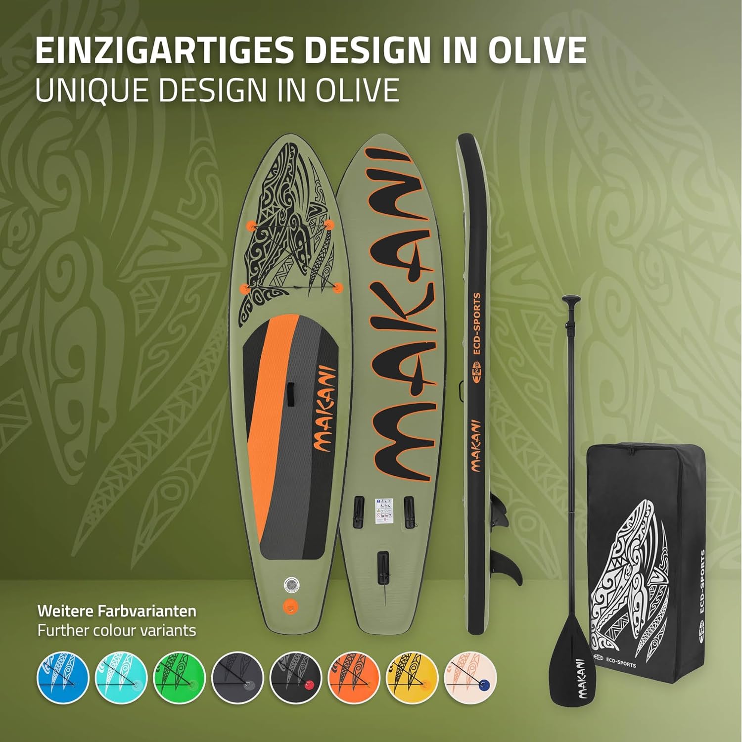 etevert - Stand Up Paddle Série - 305/308/320/380 cm - PVC, 120/150 kg, épaisseur 10/15 cm, sac, pompe