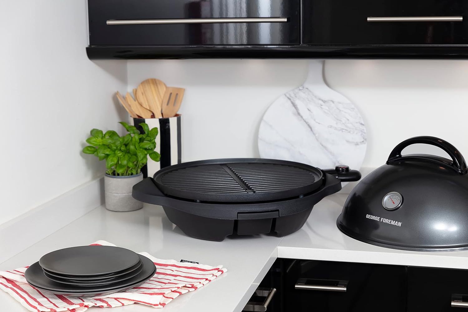 etevert - Barbecue 2 en 1 - 44,5cm - Électrique, grill avec bac à graisse, 2400W, 22460-56