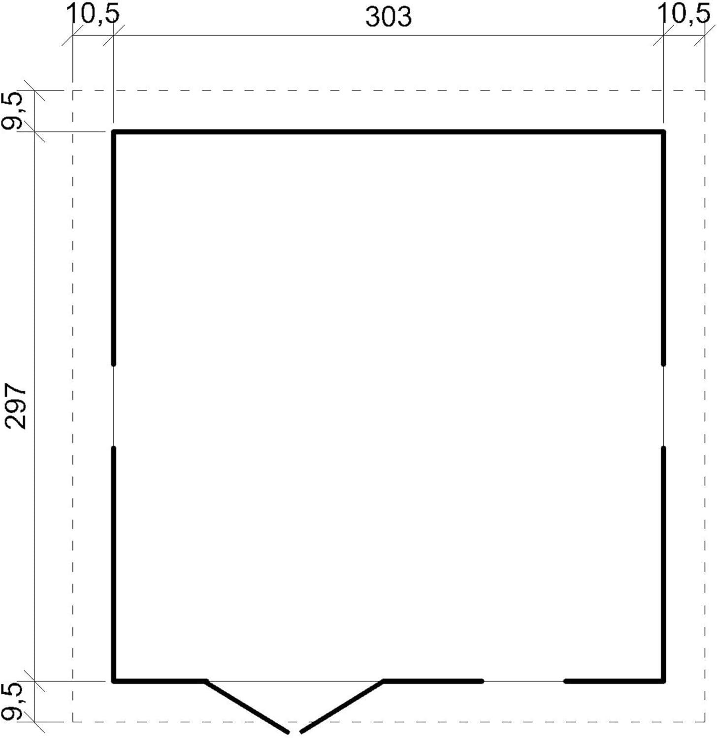 Abri de Jardin en Bois Naturel - Stockage extérieur avec fenêtres- H226x316x324 cm/9 m² Hangar en Bois Naturel - Atelier Rangement Outils et vélos- etevert M335