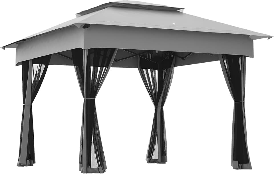 etevert - Tonnelle Pop-up - 3x3m - Métal, anti-UV, moustiquaire, sac de transport