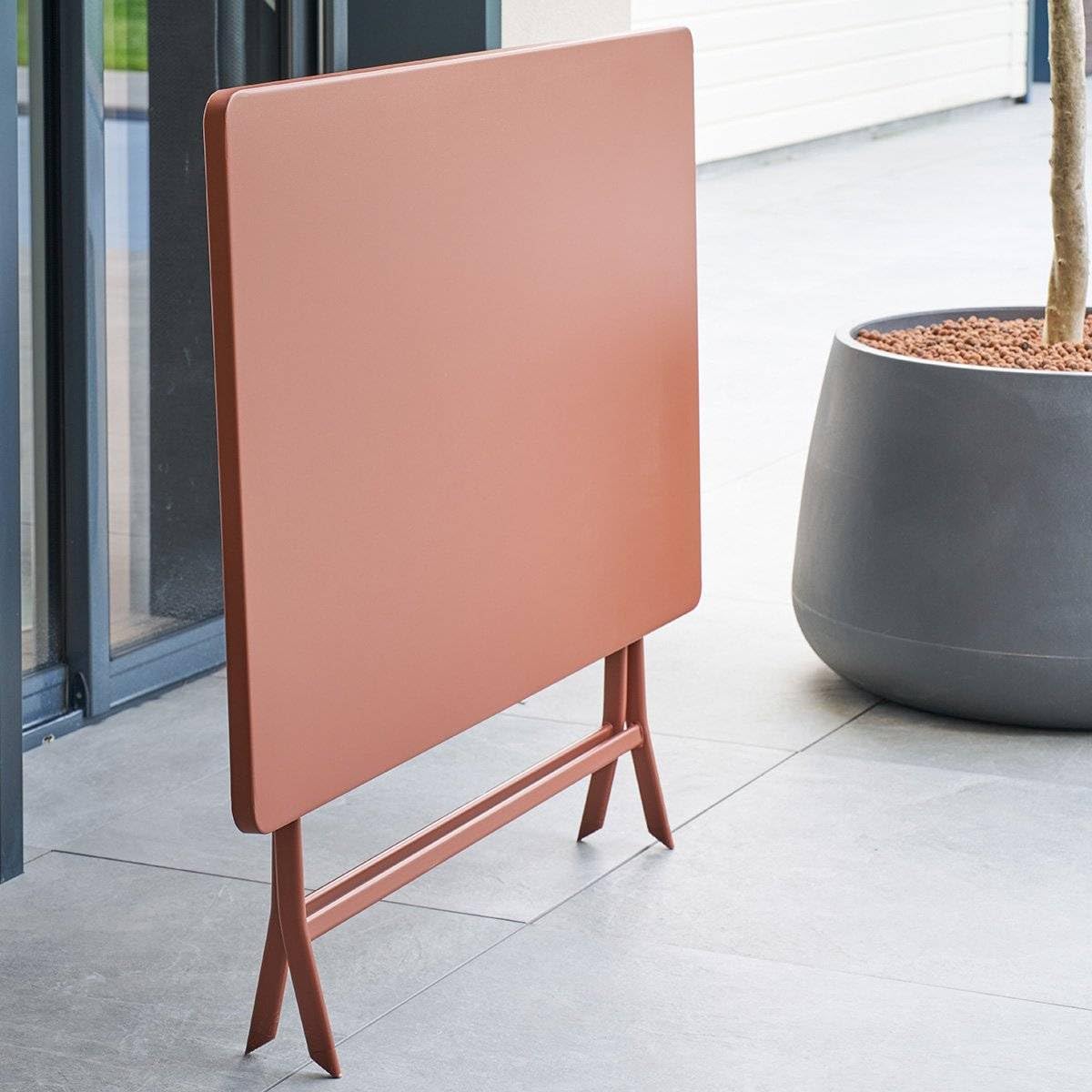 etevert - Greensboro - 110x70 cm - table pliante 4 places acier acajou