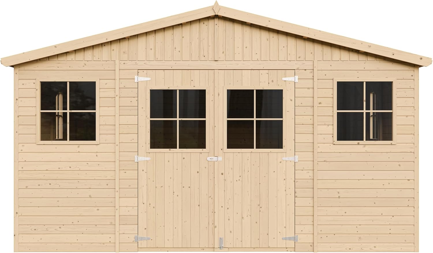 Abri de Jardin en Bois Exterieur avec Les PLANCHERS IMPRÉGNÉ- Maison de Jardin en Pin/épicéa-H246x418x522 cm/20 m²-Construction de Panneaux- Rangement pour vélos, Remise à Outils-etevert M333 +M333G