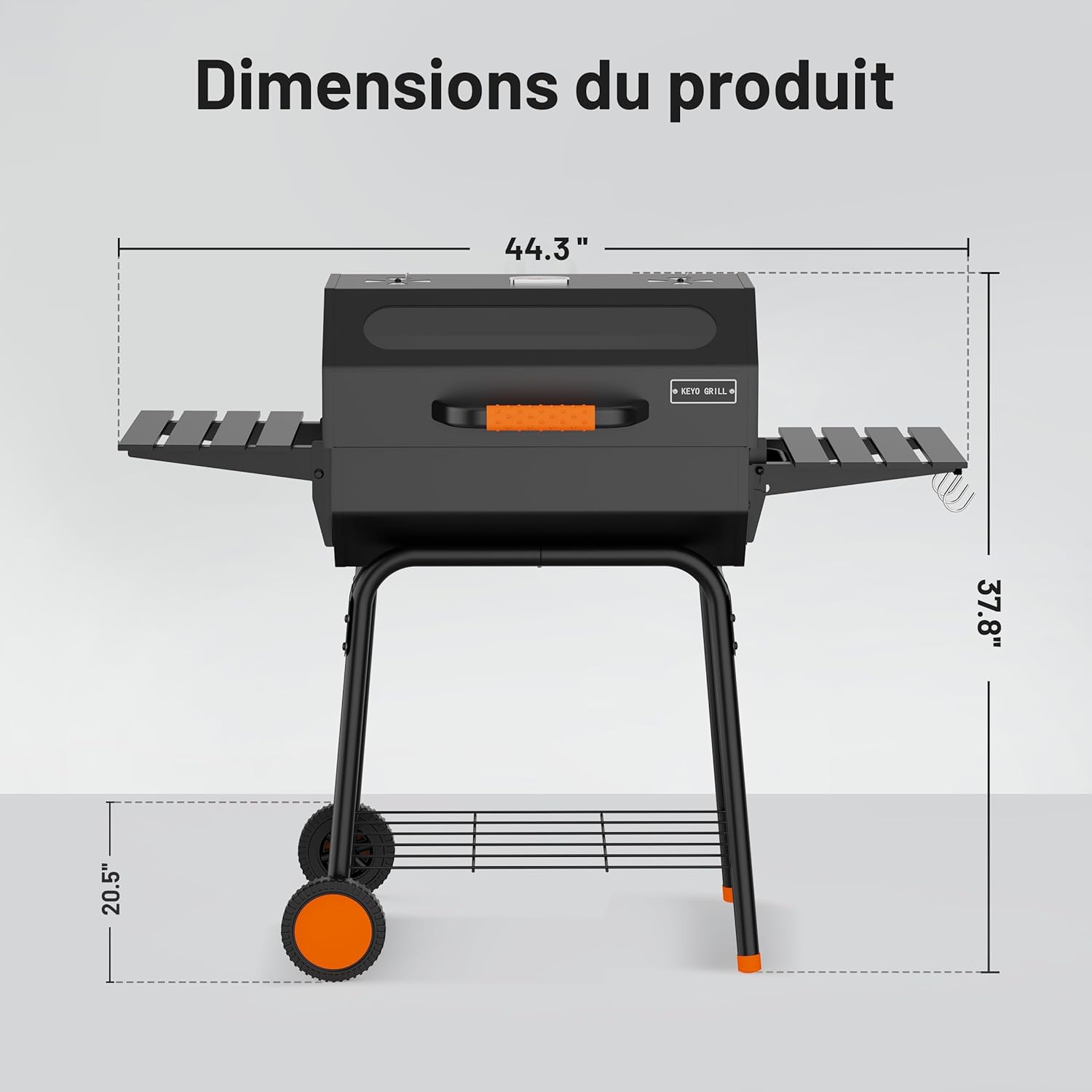 etevert 23 pouces barbecue pentagonal, chromé, 469 Sq In-23 Pouces
