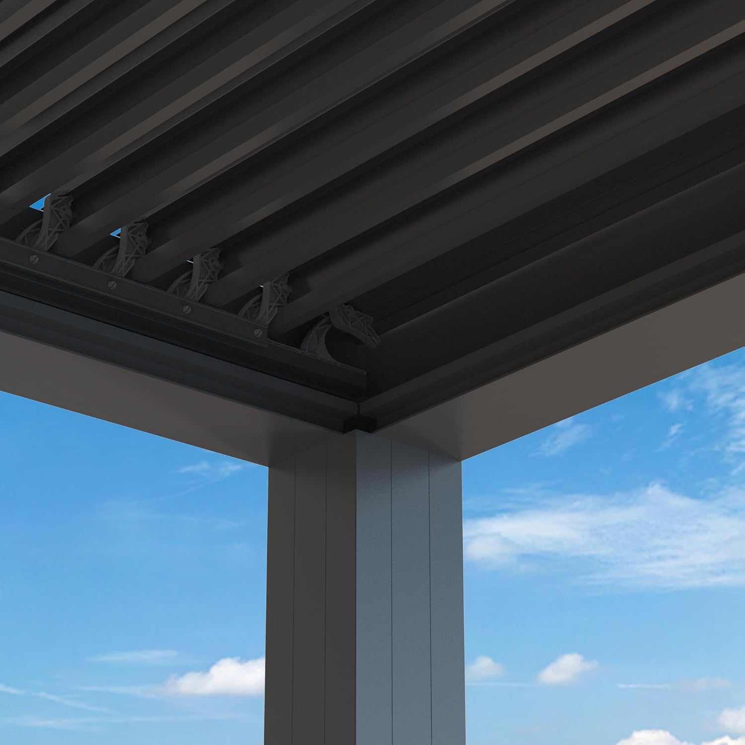 etevert - Pergola bioclimatique 4x3,3m - alu, lames orientables, 13,2m²