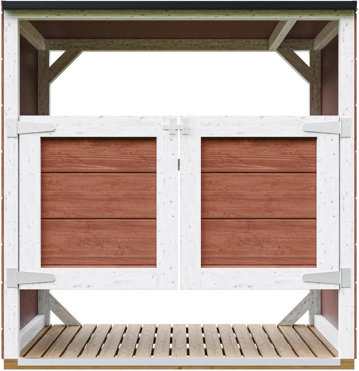 Abri de Jardin pour poubelles, Cache Poubelle extérieur 2x240L – Coffre de Rangement Exterieur, Armoire de Jardin, cabane de Jardin Exterieur – etevert M980A-REDWOOD Red