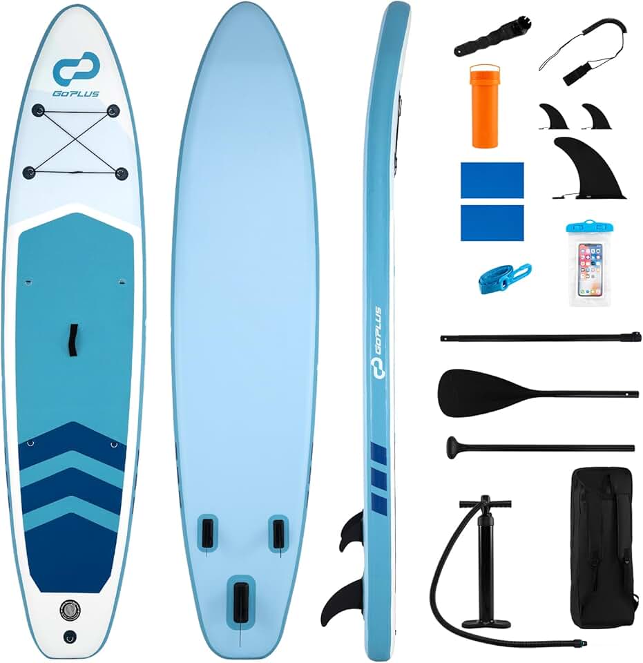 etevert - Paddle board gonflable - réglable, sac à dos, pompe, sécurité