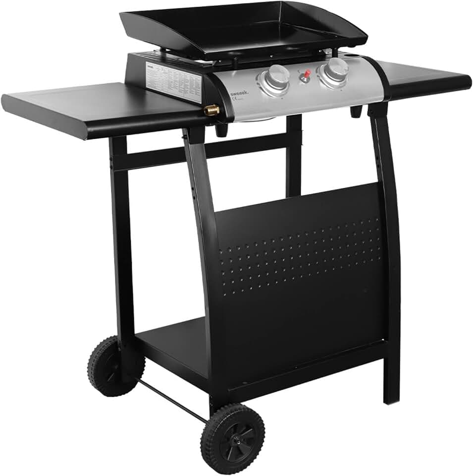 etevert - Porthos série - plancha 2 brûleurs, inox, 5kW, plaque émaillée
