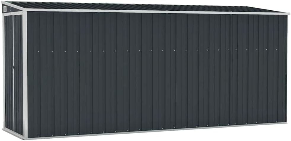 etevert Abri de Jardin Mural Anthracite 118x382x178 cm Acier,Structures extérieures, Cabanes & abris de Jardin,316231