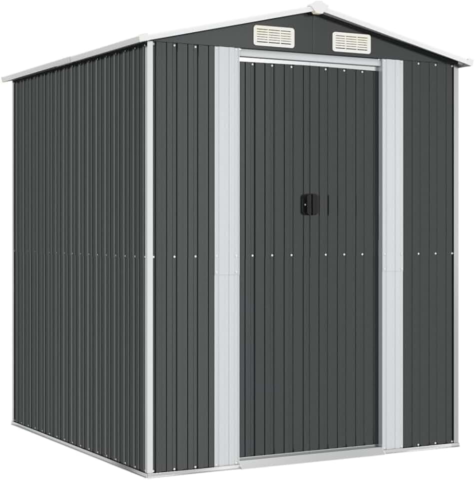 etevert - abri de jardin acier galvanisé - 192x191x223 cm - anthracite