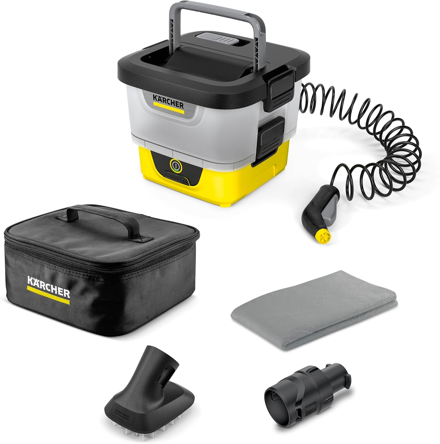 etevert Mobile Outdoor Cleaner OC 4 + Pet Kit, débit : 2 l/Min, Poids : 3,1 kg, réservoir d'eau : 8 l, Batterie Lithium-ION, Tuyau spiralé, Filtre pour Appareil, buse à Jet Conique/Plat