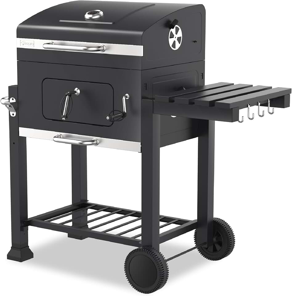 etevert - Toronto Click - barbecue charbon acier anthracite inox, compact