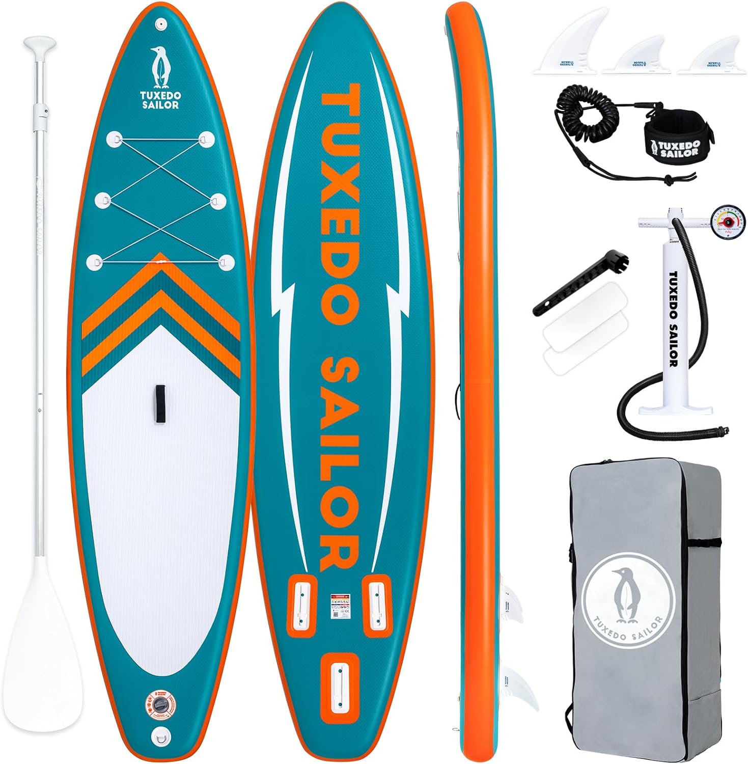 etevert Paddle Gonflable Adulte, Planche de Stand Up Paddle Gonflable, Sup Paddle Board Gonflable avec Accessoires Complets, Planche de Surf Paddle