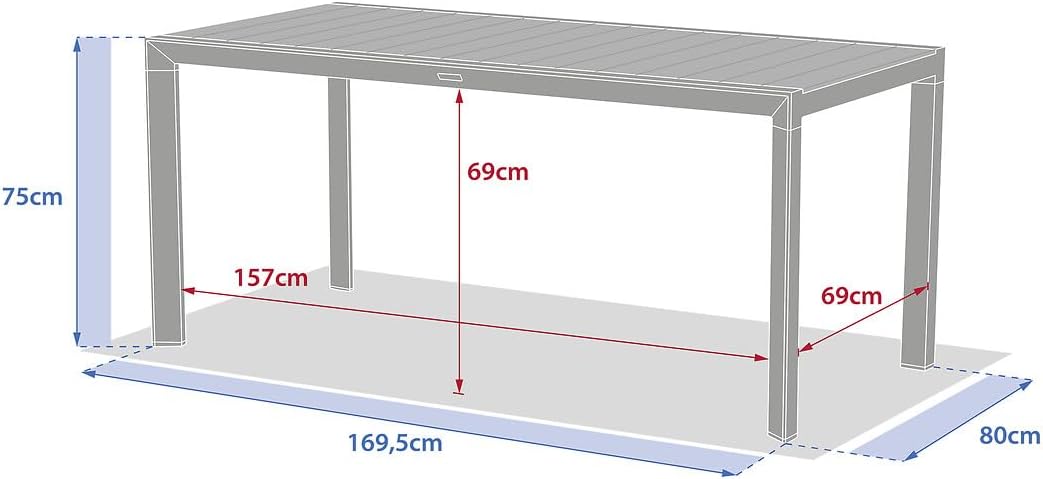 etevert - Evasion 6 places - aluminium effet bois lin et argile